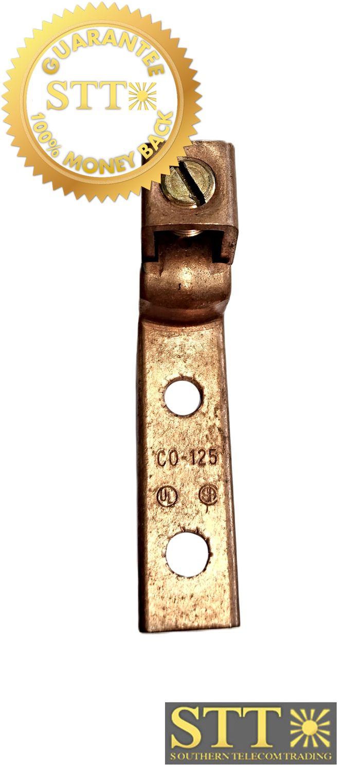 CO125-14SL-QY PANDUIT TWO-HOLE COPPER LUG SLOTTED SCREW #2 - 1/0 AWG 1/4 STUD HOLE - NEW - 90-DAY WARRANTY