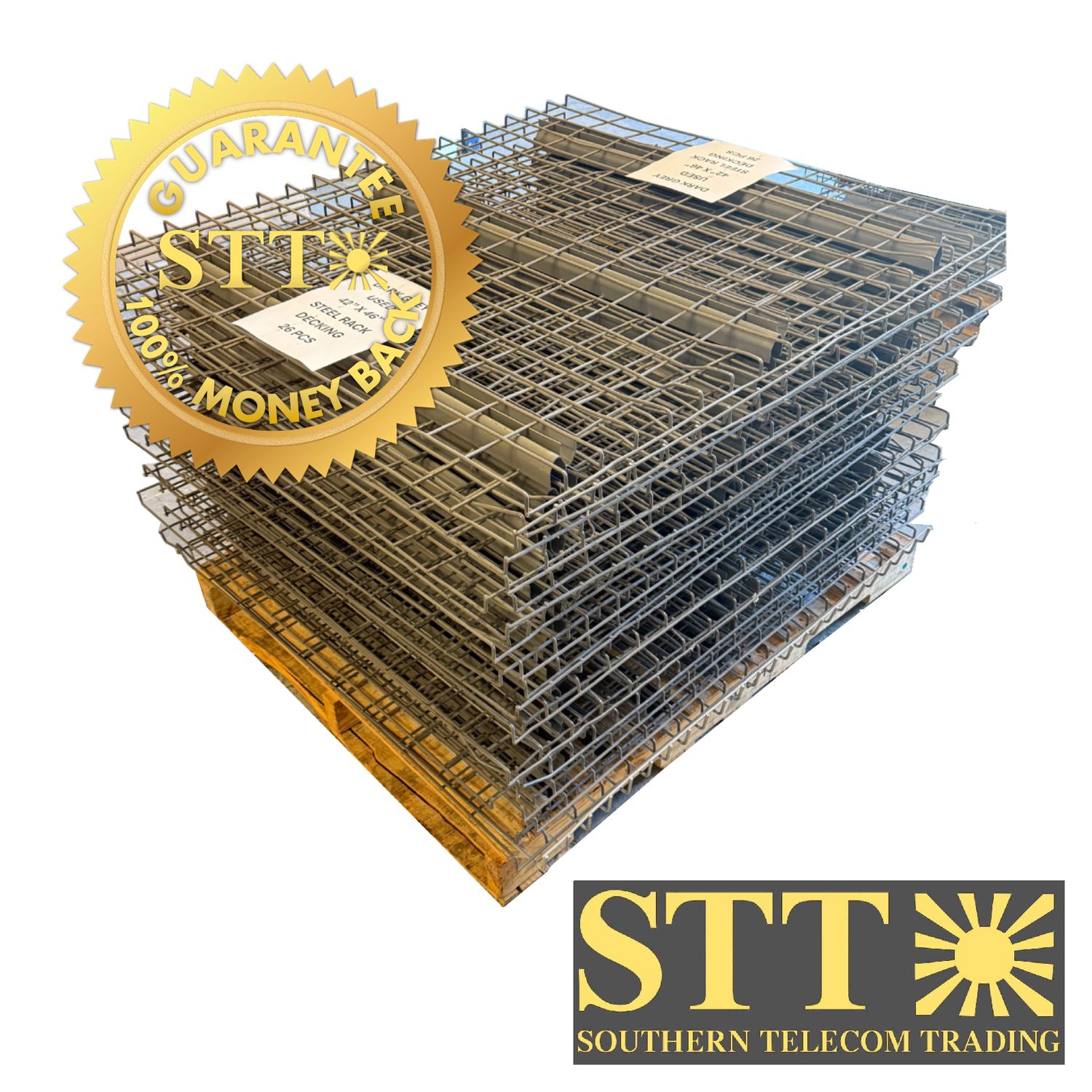 D4246BB3A1 PALLET RACK WIRE DECKING 46”x42” GRAY 5GA POWDER COATED (LOT OF 30) REFURBISHED - 90 - DAY WARRANTY