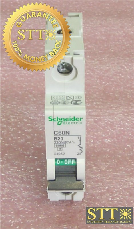 24052 SCHNEIDER ELECTRIC C60N 20 AMP CIRCUIT BREAKER 230/400V NEW - 90 DAY WARRANTY