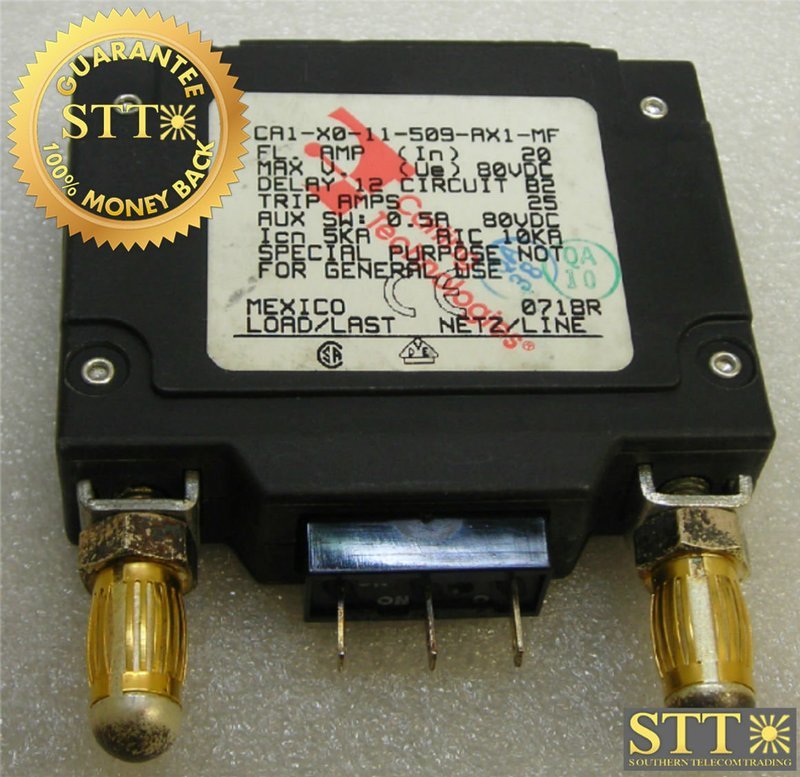 CA1-X0-11-509-AX1-MF CARLING 20 AMP BULLET BREAKER 80 VDC 1 POLE REFURBISHED - 90 DAY WARRANTY