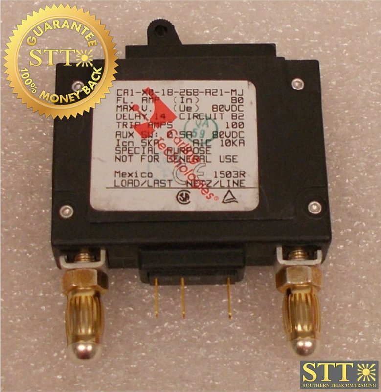 CA1-X0-18-268-A21-MJ CARLING 80 AMP BULLET BREAKER 80 VDC 1 POLE TELECT PART NUMBER 118162 REFURBISHED - 90 DAY WARRANTY