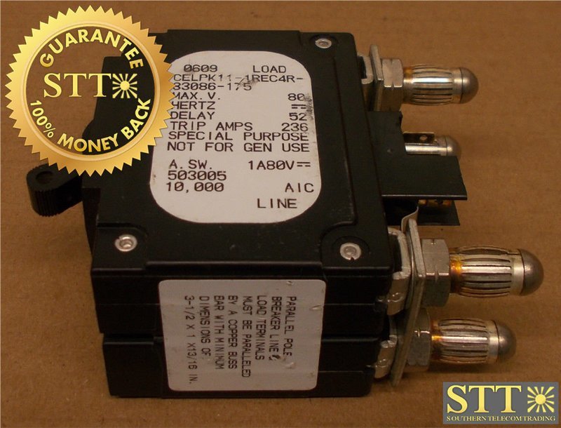 CELPK11-1REC4R-33086-175 AIRPAX 175 AMP DUAL POLE CIRCUIT BREAKER REFURBISHED - 90 DAY WARRANTY
