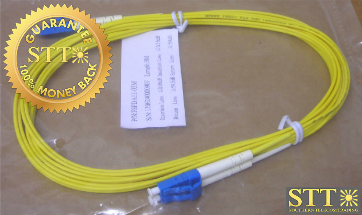 FIBER CABLE SINGLE MODE LC/LC DUPLEX 10FT NEW FSPDA11-03M - 90 DAY WARRANTY