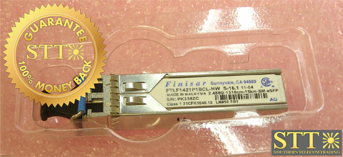 FTLF1421P1BCL-HW FINISAR SFP 2.488G 1310NM 15KM SM E REFURBISHED - 90 DAY WARRANTY