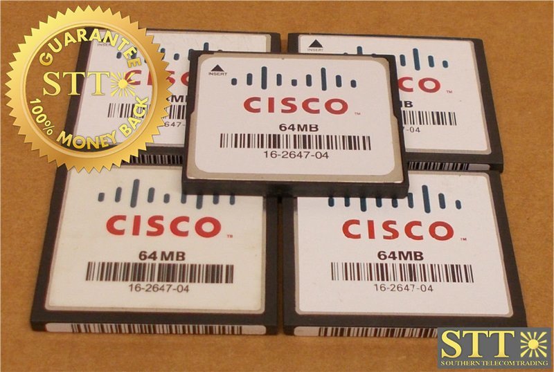 16-2647-04 CISCO COMPACT FLASH 64MB RAM (LOT OF 5) REFURBISHED - 90 DAY WARRANTY