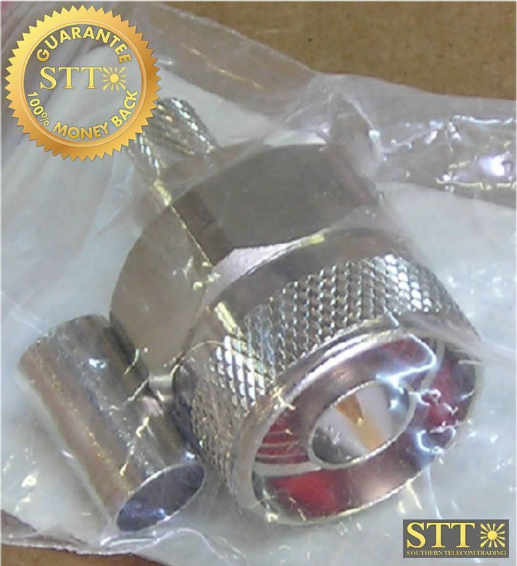 RFN-1006-9X RFI HEX/KNURL COMBO N MALE CRIMP NEW - 90 DAY WARRANTY