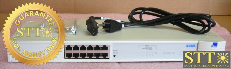 1644-010-000-1 3COM SUPERSTACK II 12 PORT REFURBISHED - 90 DAY WARRANTY
