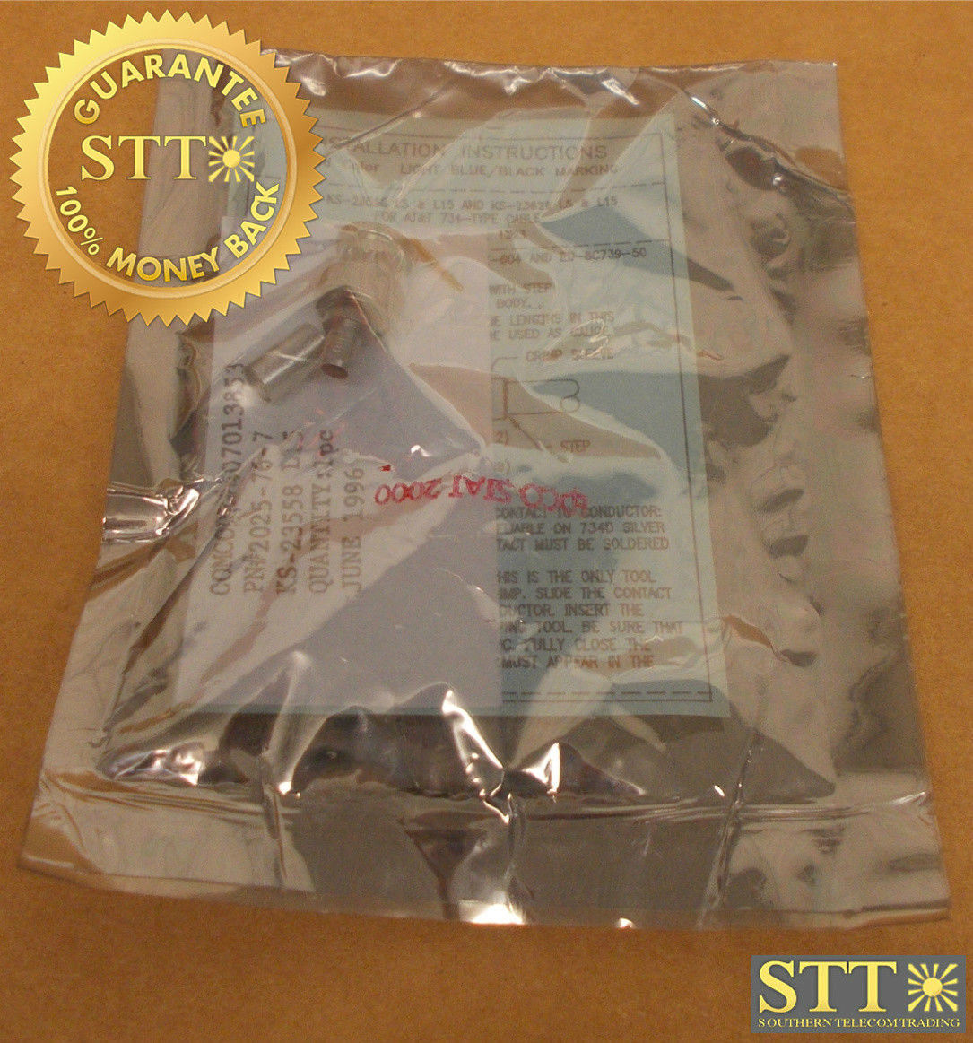 2025-76-7 LUCENT 734 BNC CABLE CONNECTOR CC# 407013853 KS-23558 L15 (LOT OF 50) NEW - 90 DAY WARRANTY