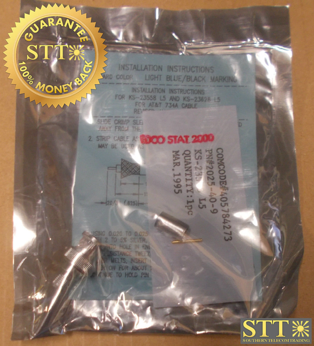 2025-40-9 LUCENT 734A BNC CABLE CONNECTOR CC# 405784273 KS-23558 L5 (LOT OF 50) NEW - 90 DAY WARRANTY