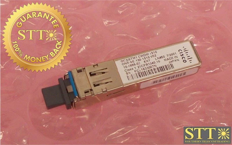 ONS-SE-155-1510 CISCO SFP OC3/STM1 CWDM 1510 10-1999-02 WMOTCRNAAA REFURBISHED - 90 DAY WARRANTY