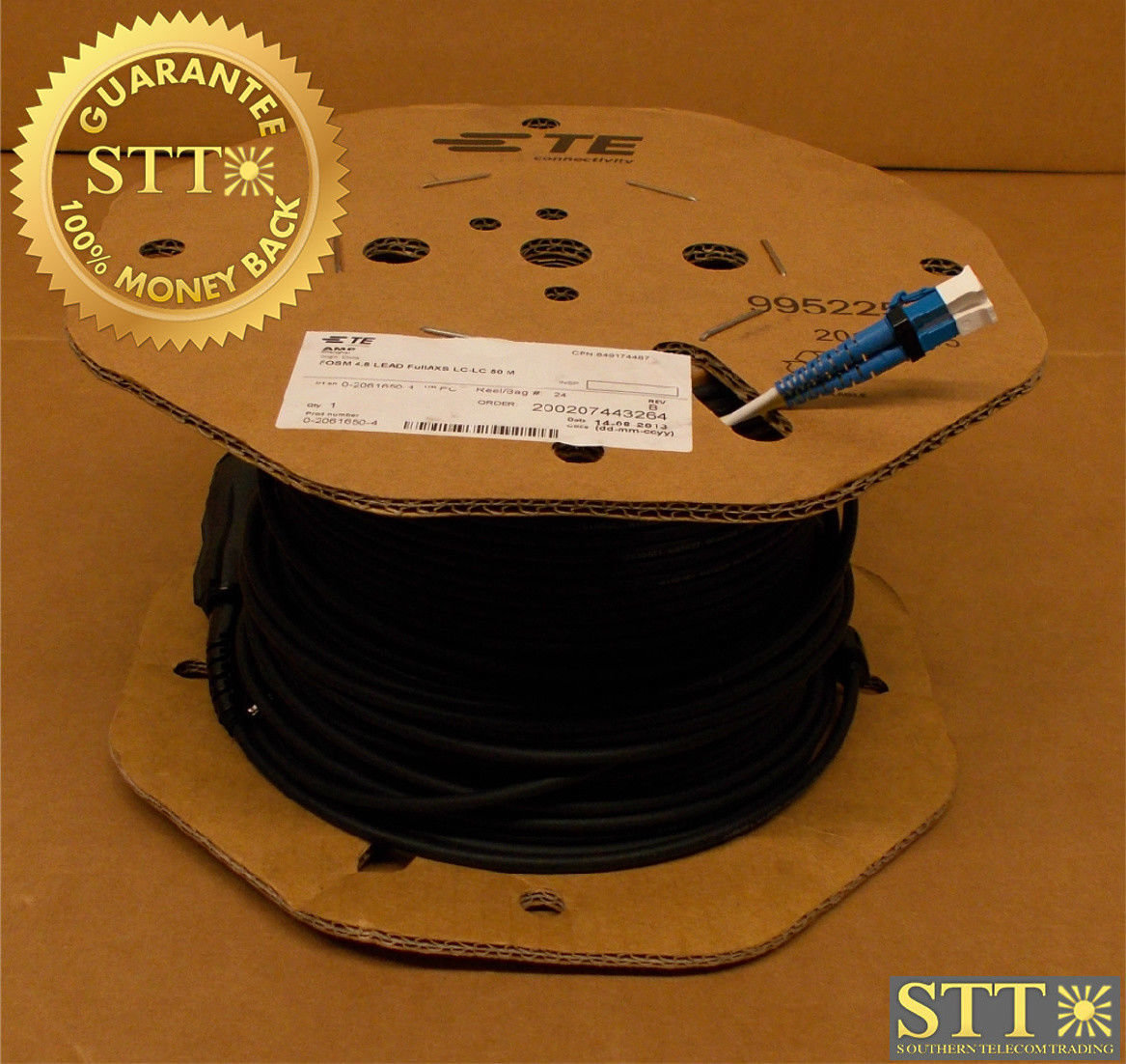 849174487 TE FIBER CABLE FOSM 4.8 LEAD FULLAXS DUAL LC-LC 50M 0-2061650 NEW - 90 DAY WARRANTY