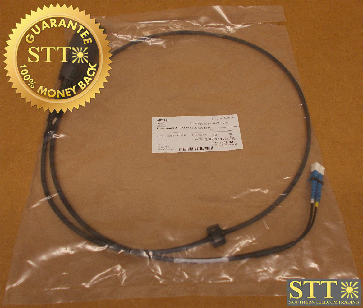 3JR52740AAAA TE FIBER CABLE FOSM GLARO LEAD 4.8 FXS DUAL LC-LC 1.5M NEW - 90 DAY WARRANTY