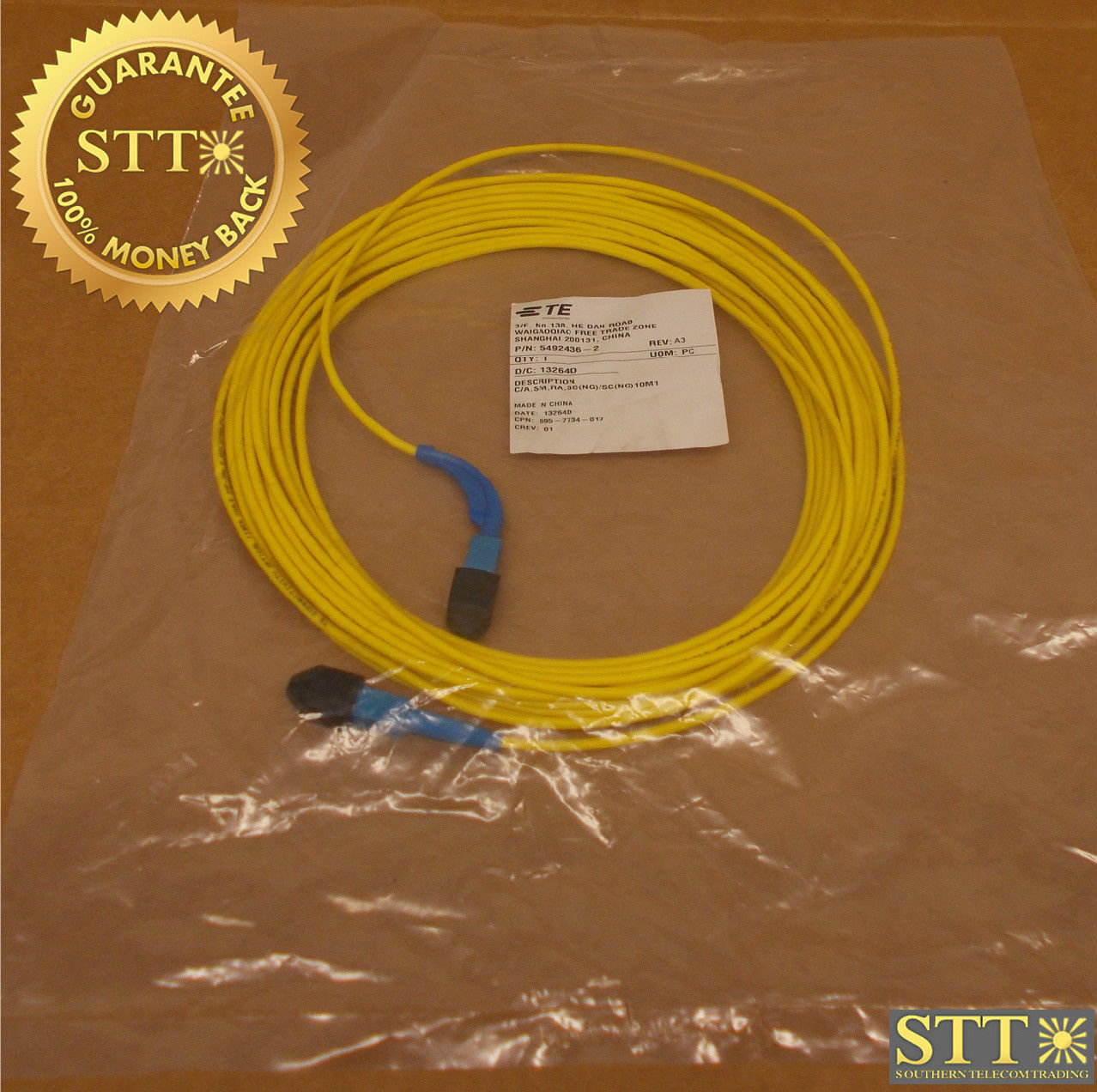 695-7734-010 ALCATEL FIBER CABLE SM RA SC(NG)/SC(NG) 10M (5492436-2) NEW - 90 DAY WARRANTY