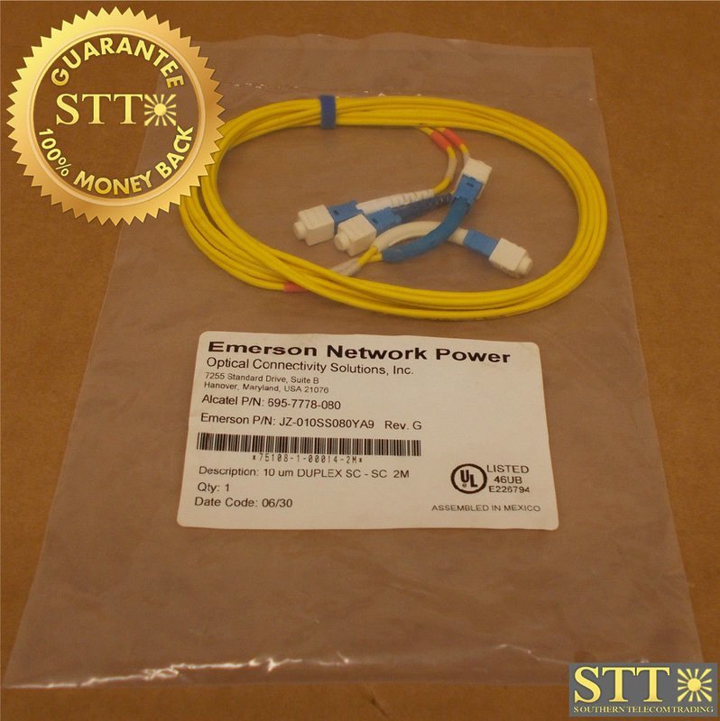 695-7778-080 ALCATEL FIBER CABLE SM DUAL RA SC/SC 2 METERS NEW - 90 DAY WARRANTY