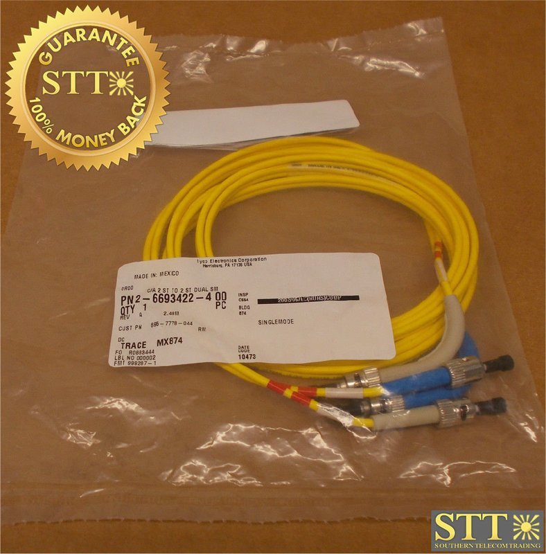 695-7778-044 ALCATEL FIBER CABLE SM DUAL ST/ST90 2.48 METERS NEW - 90 DAY WARRANTY
