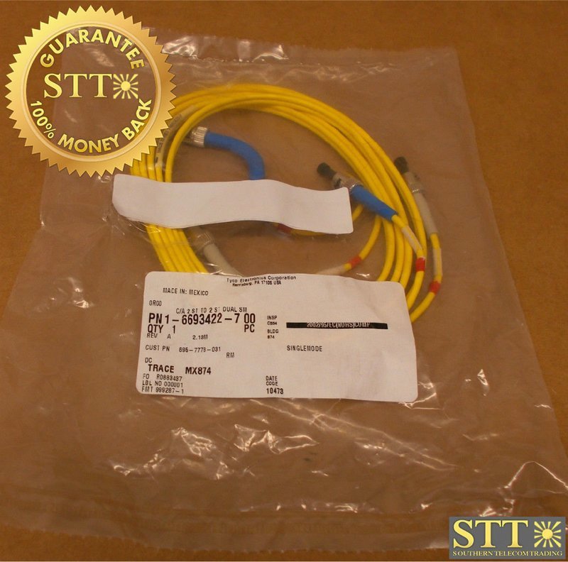695-7778-031 ALCATEL FIBER CABLE SM DUAL ST/ST90 2.13 METERS NEW - 90 DAY WARRANTY