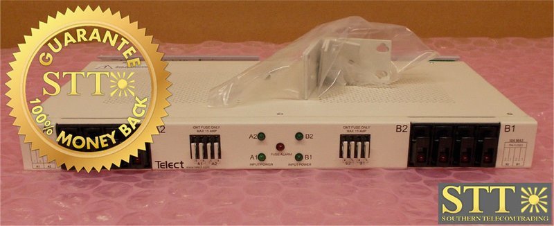 009-8005-3404 TELECT FUSE PANEL 100A DUAL-FEED 4/4 TPA/GMT -48V 19&quot; BRACKETS REFURBISHED - 90 DAY WARRANTY