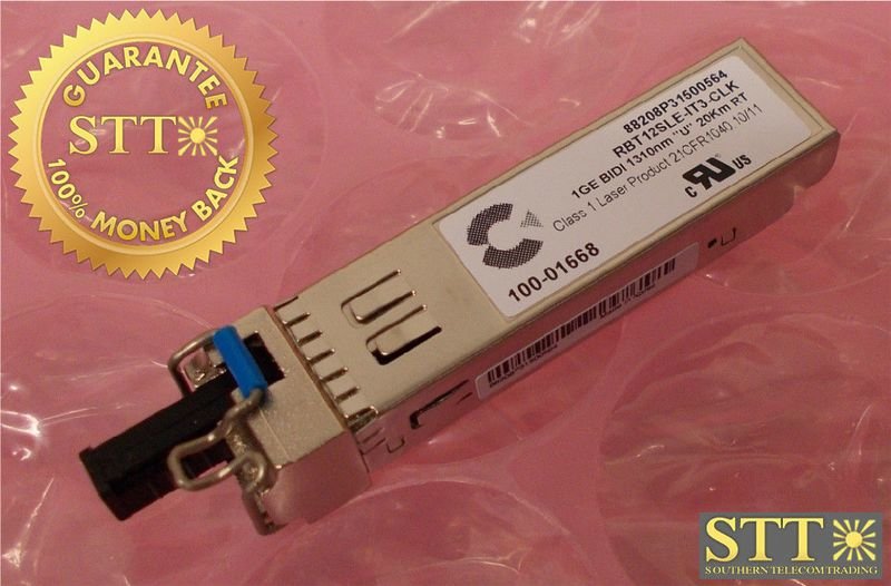 100-01668 CALIX REV-10 SFP 1GE BIDI 1310NM&quot;U&quot;20KM RT BVL3ALVFAA REFURBISHED - 90 DAY WARRANTY