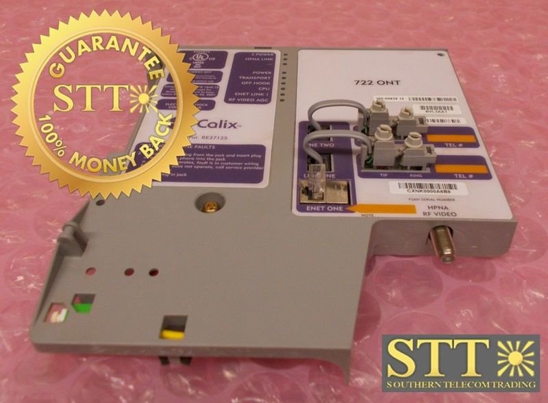 100-00939 CALIX REV-12 ONT722 OPTICAL NETWORK TERMINATION MODULE BVL3AA1FAA REFURBISHED - 90 DAY WARRANTY