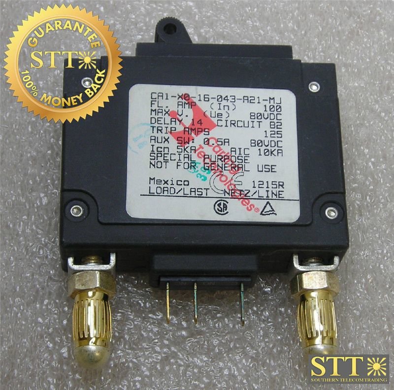 CA1-X0-16-043-A21-MJ CARLING 100 AMP BULLET BREAKER 80 VDC / TELECT PART# 118159 REFURBISHED - 90 DAY WARRANTY