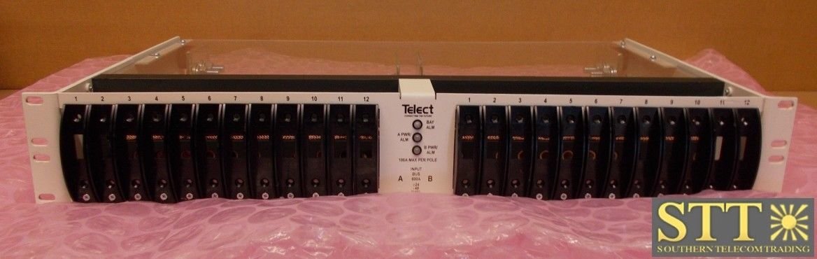 600CB12-C TELECT BREAKER PANEL DUAL-FEED 600A 12 CB/TFD HORIZ INPUT +/-24/-48 REFURBISHED - 90 DAY WARRANTY