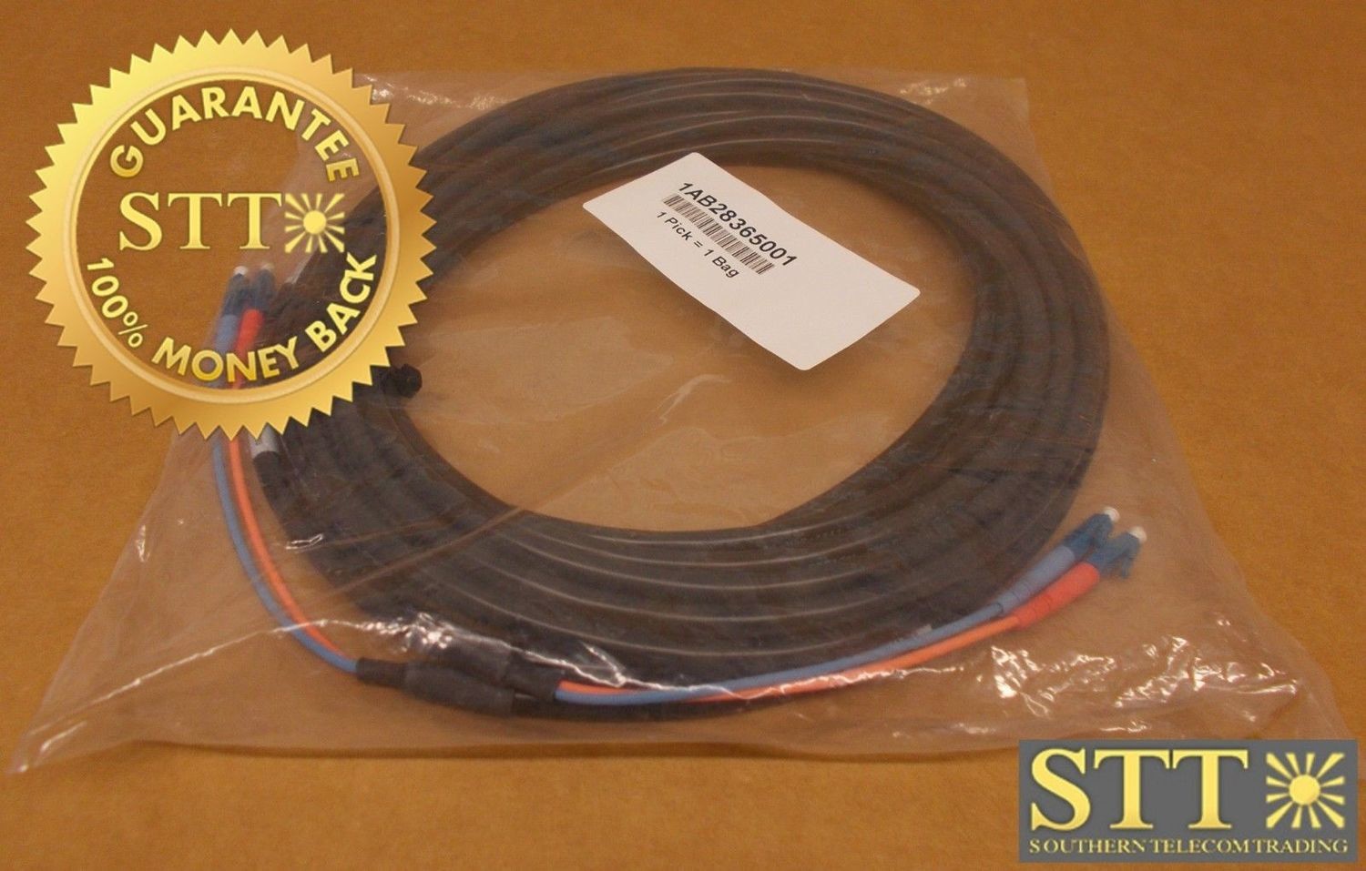 1AB28365001 OCC FIBER CABLE SM DUAL LC/LC INDOOR/OUTDOOR 33 FT NEW - 90 DAY WARRANTY