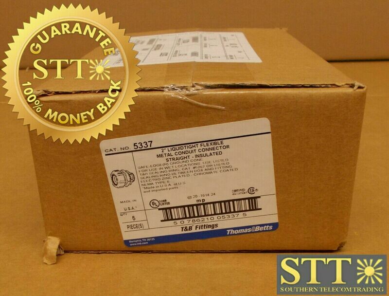 5337 T&amp;B LIQUIDTIGHT 2" STRAIGHT METAL CONDUIT CONNECTOR 5-PC BOX NEW - 90 DAY WARRANTY