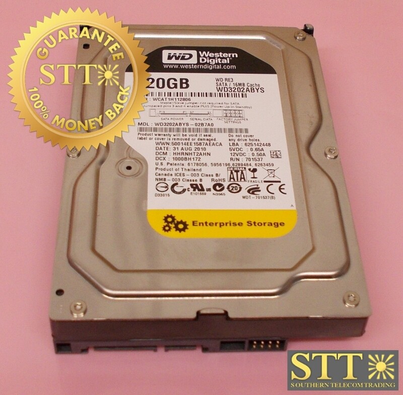WD3202ABYS-02B7A0 WESTERN DIGITAL RE3 320GB 16MB CACHE SATA 3Gb/S 3.5" HD REF- 90 DAY WARRANTY