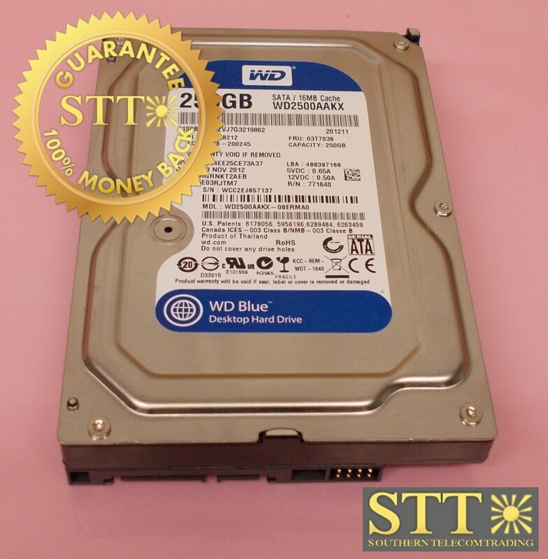 WD2500AAKX-08ERMA0 WESTERN DIGITAL 250GB 16MB CACHE SATA HARD DRIVE 3.5 INCH - REFURBISHED - 90 DAY WARRANTY