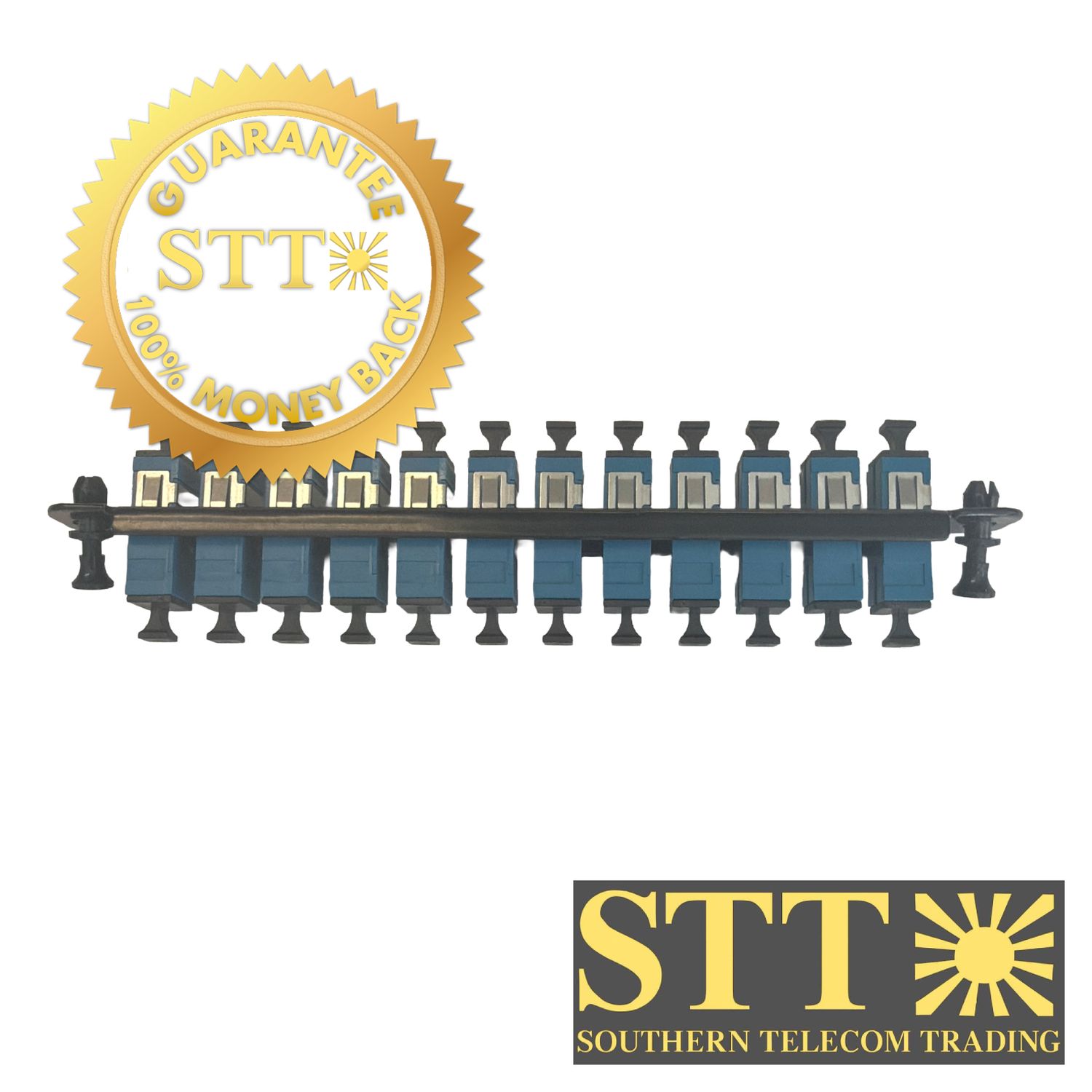 FM003409 AFL OPTICAL CONNECTIVITY ADAPTER 12F SC SIMPLEX BLUE WITH BLACK PLATE- REFURBISHED - 90 DAY WARRANTY