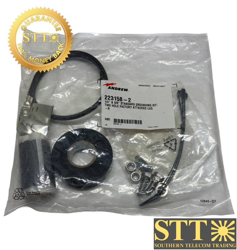 223158-2 ANDREW 1/4" &amp; 3/8" STANDARD GROUNDING KIT - NEW - 90 DAY WARRANTY