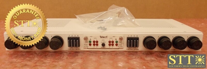 009-8004-0100 TELECT FUSE PANEL 100A DUAL FEED 4/4 KTK/GMT-48V WITH 19"/23" MOUNTING BRACKETS XCWYACCDA - REFURBISHED - 90 DAY WARRANTY