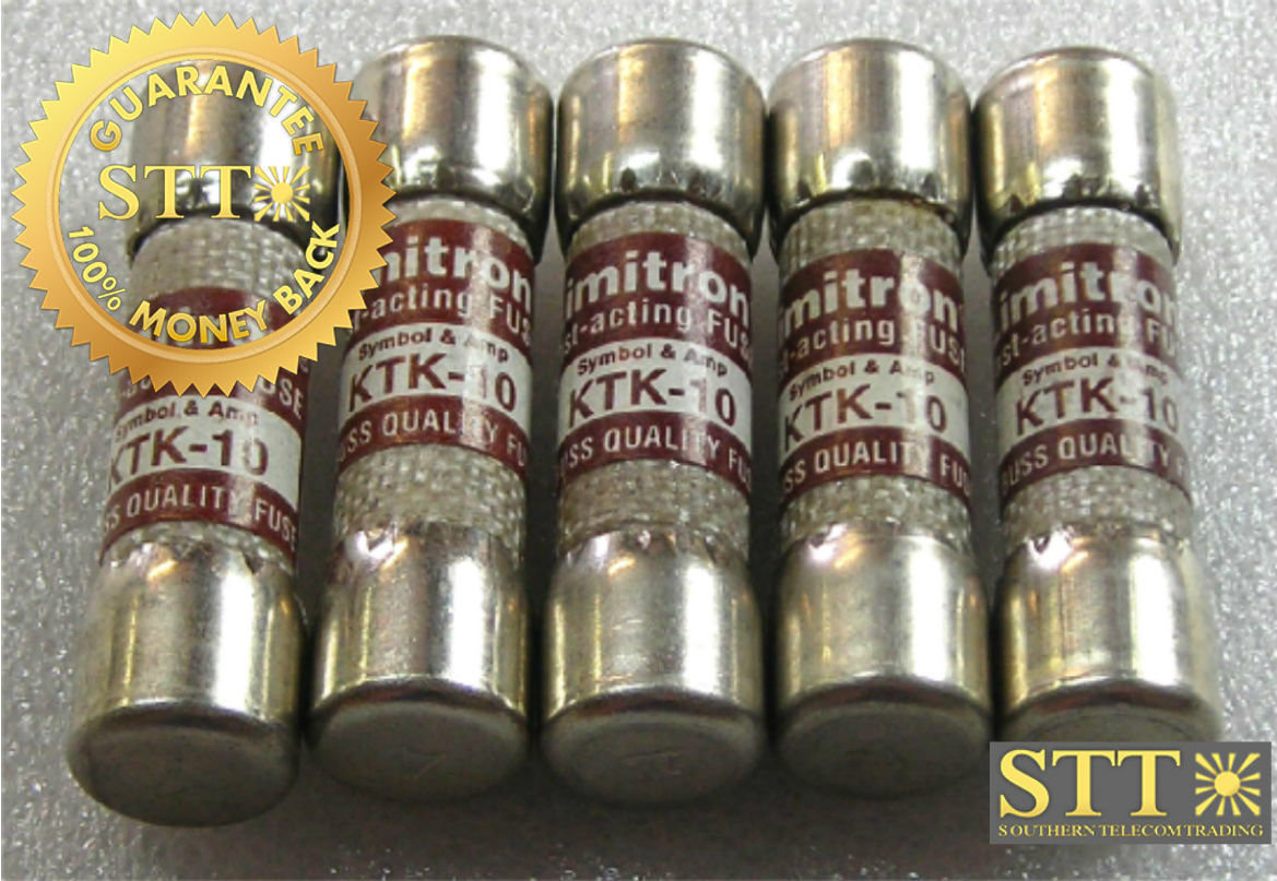 KTK-10 BUSSMANN LIMITRON 10 AMP FAST ACTING FUSE (LOT OF 5) - NEW - 90 DAY WARRANTY