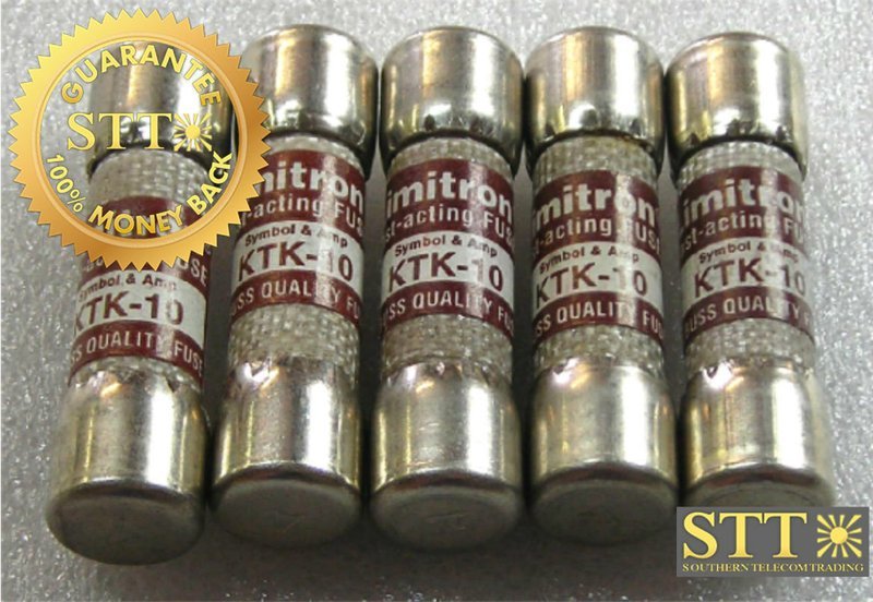 KTK-10 BUSSMANN LIMITRON 10 AMP FAST ACTING FUSE (LOT OF 5) - NEW - 90 DAY WARRANTY