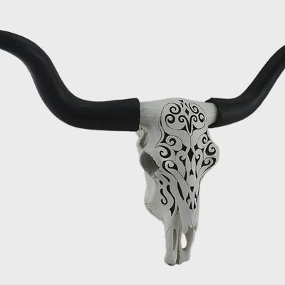 Black &amp; White Filigree Cow Head Wall Décor