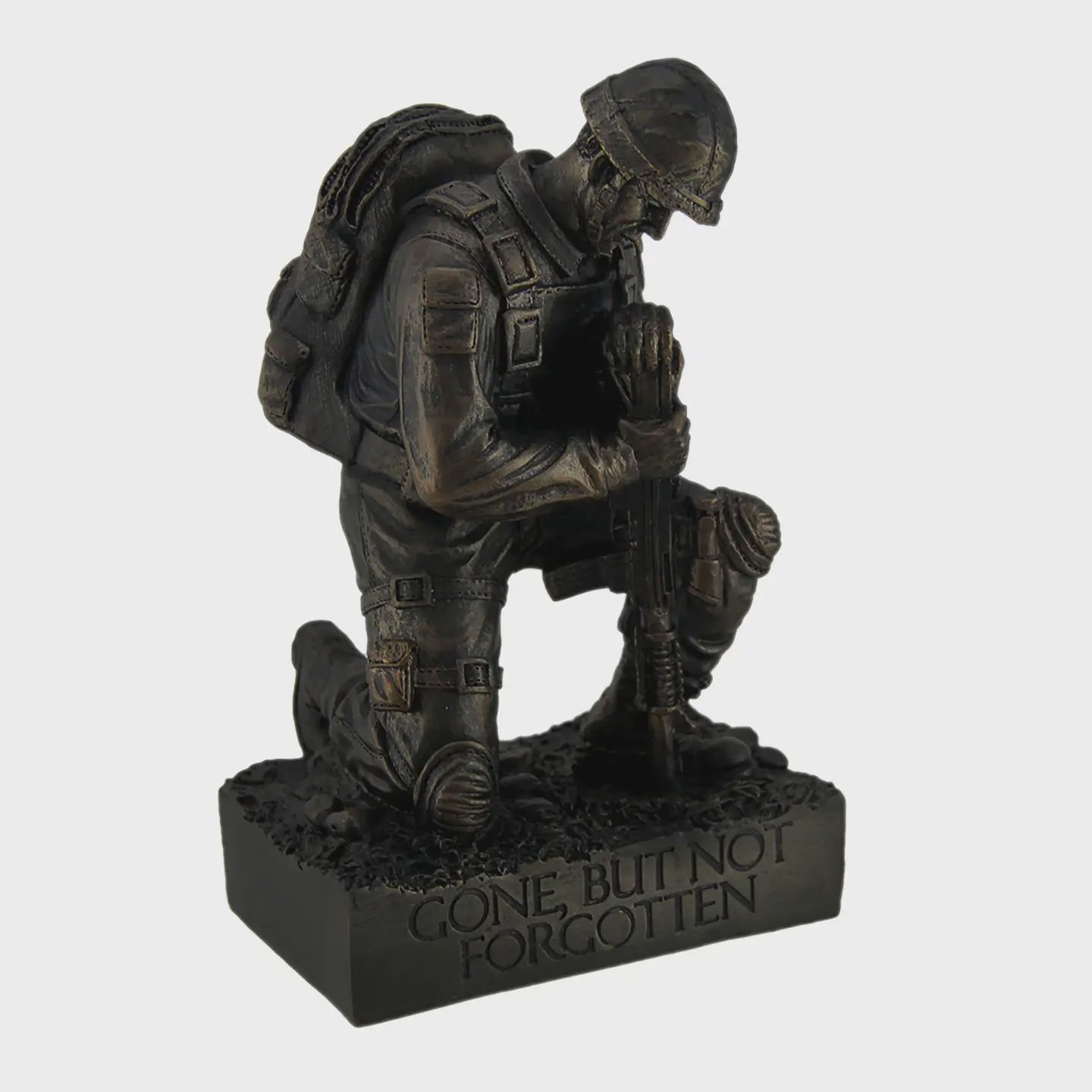 &quot;Gone But Not Forgotten&quot; Military Memorial Statue – Antique Bronze Finish
