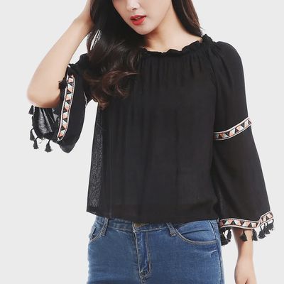 Black Off the Shoulder Top