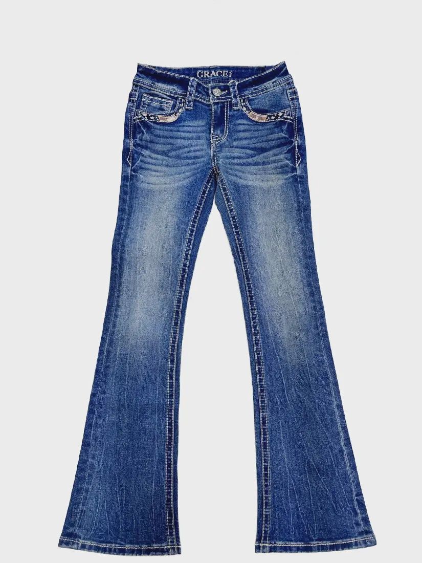 Grace in LA Girls&#39; Horseshoe Bootcut Jeans, Size: 7