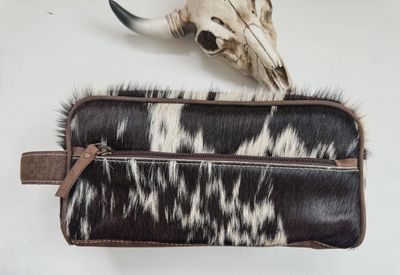 Cowhide | Western Toiletry Makeup Shaving Travel Bag