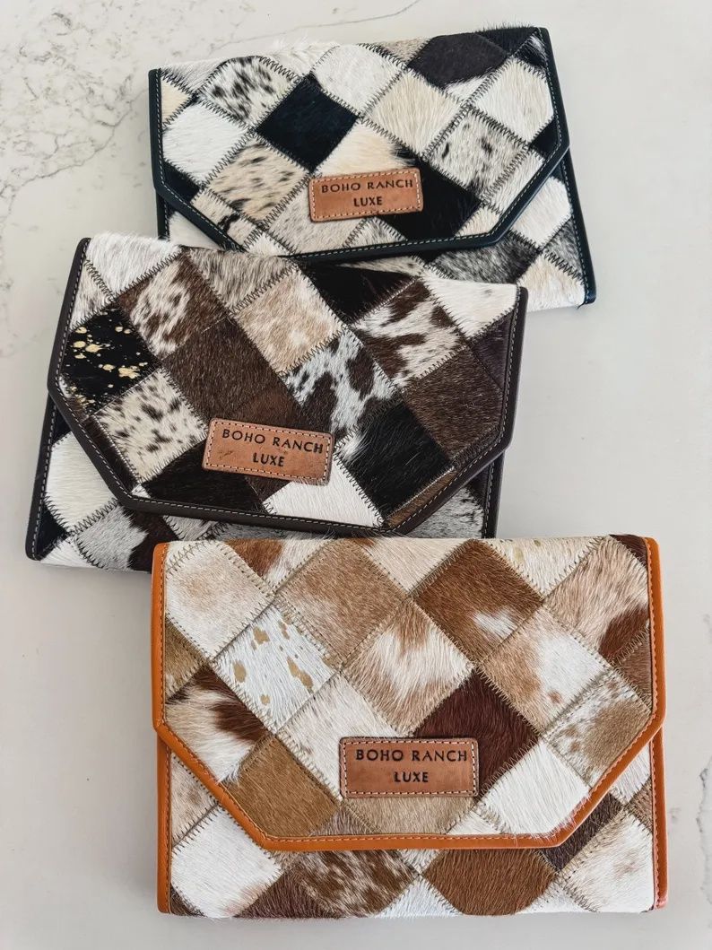 Boho Luxe Hair-On-Hide Laptop &amp; Tablet Case, Colour: Tan, Size: Small