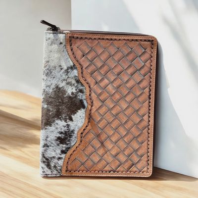 Cowhide &amp; Tooled Leather Planner – 12x9”