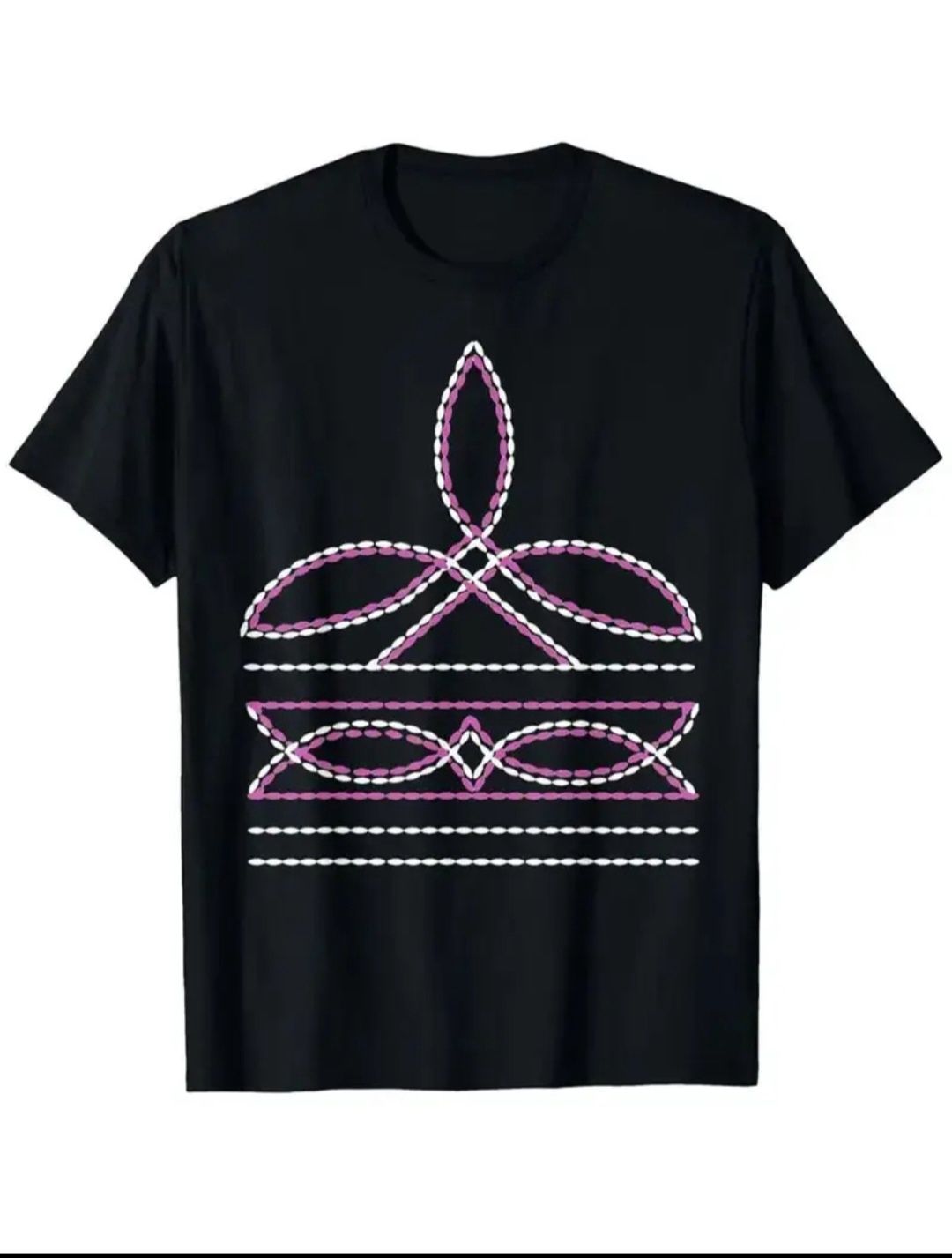 Boot Stitch  Design T shirt, Colour: Pink/White, Size: S