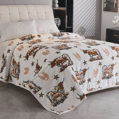 Longhorn Super fleece King Blanket