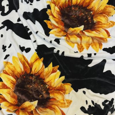 Sunflower Cow Print King Size Super Soft Plush Blanket
