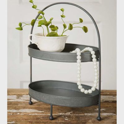 Two-Tier Metal Tray