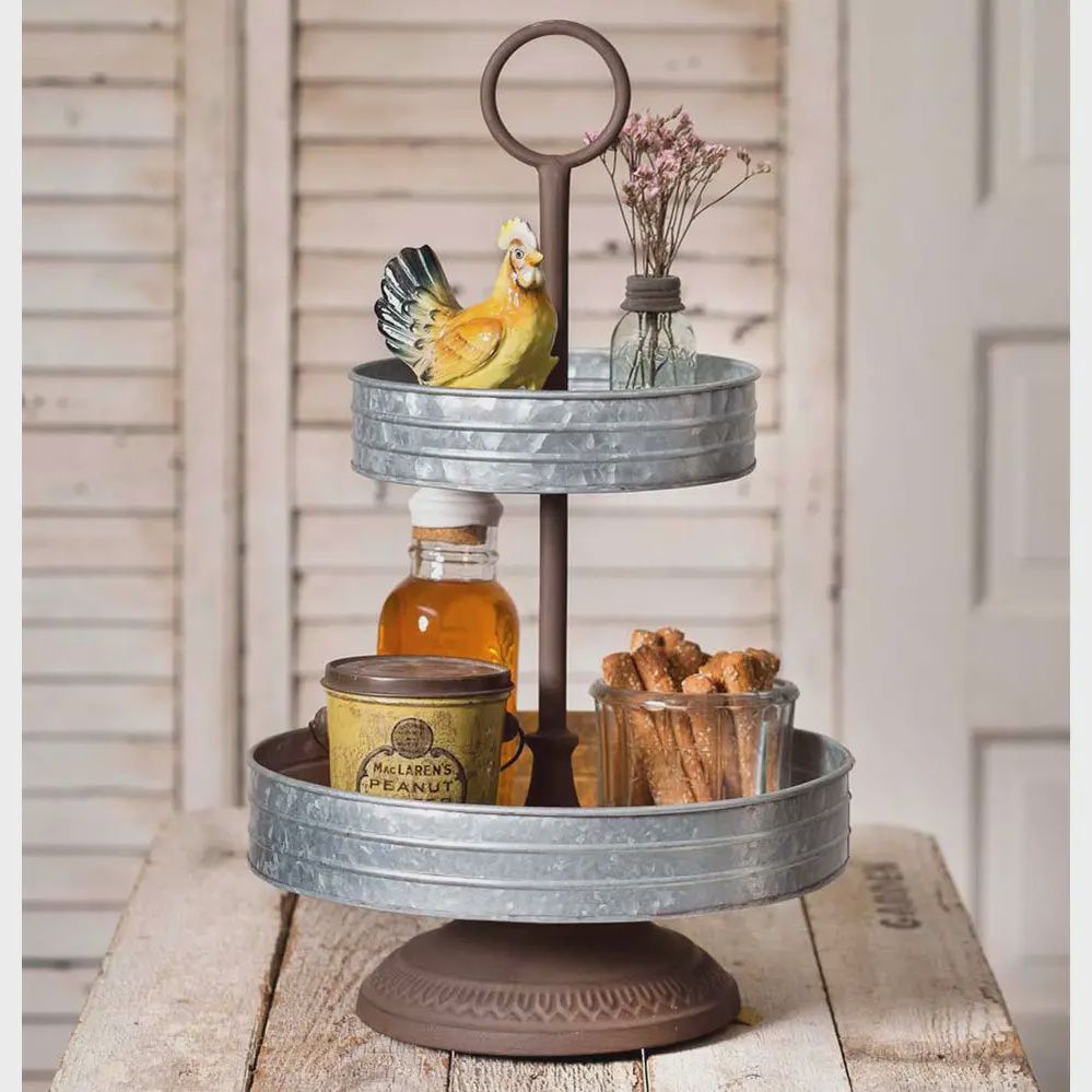 CTW Home Collection - Wholesale Decorative Tray - Two-Tier Annabeth Tray Two-Tier Annabeth Tray