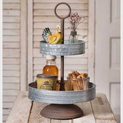 CTW Home Collection - Wholesale Decorative Tray - Two-Tier Annabeth Tray Two-Tier Annabeth Tray