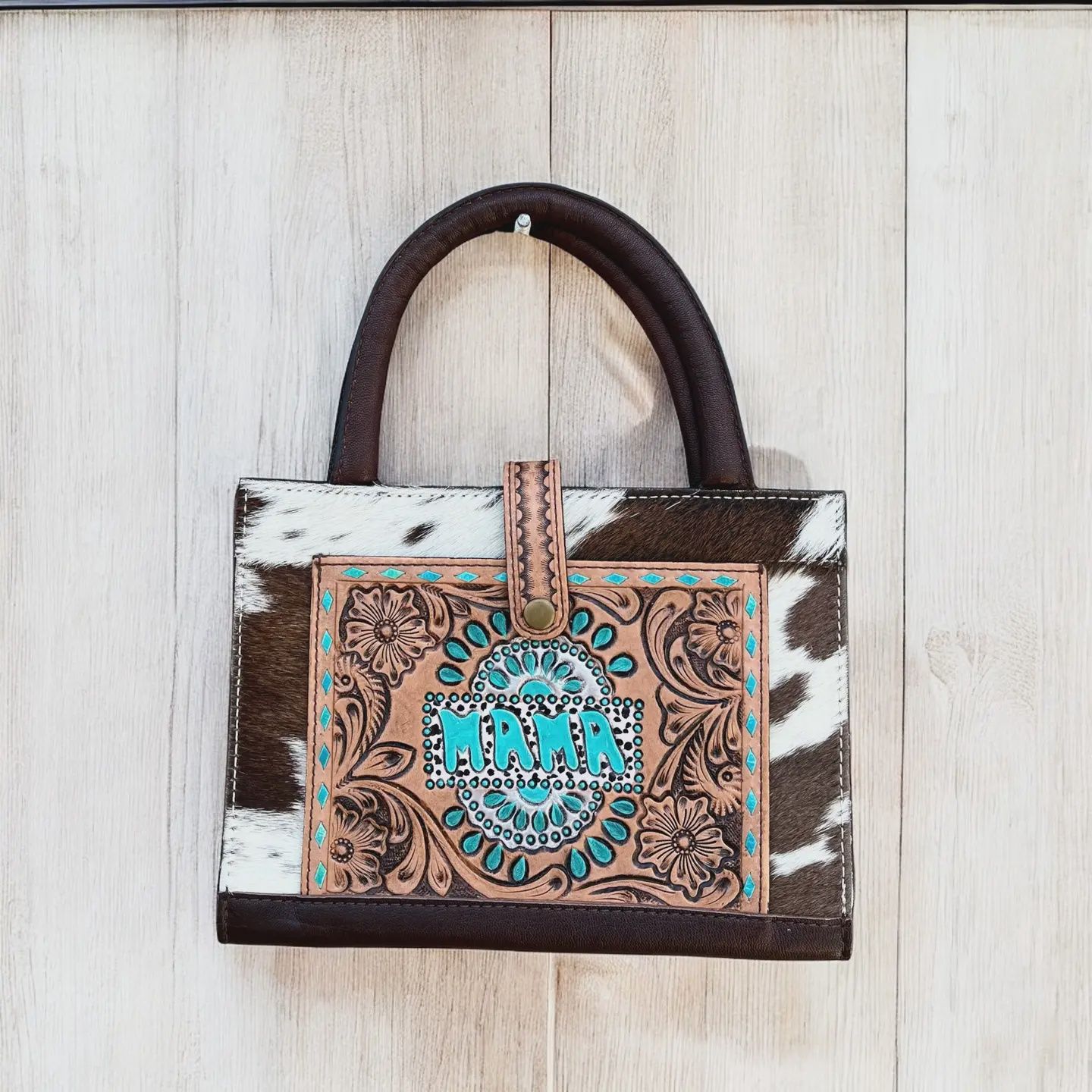 Mama Tooled Leather &amp; Cowhide Book Cover