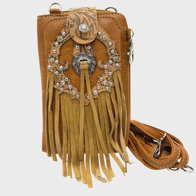 Western Fringe Women&#39;s Crossbody Phone Wallet