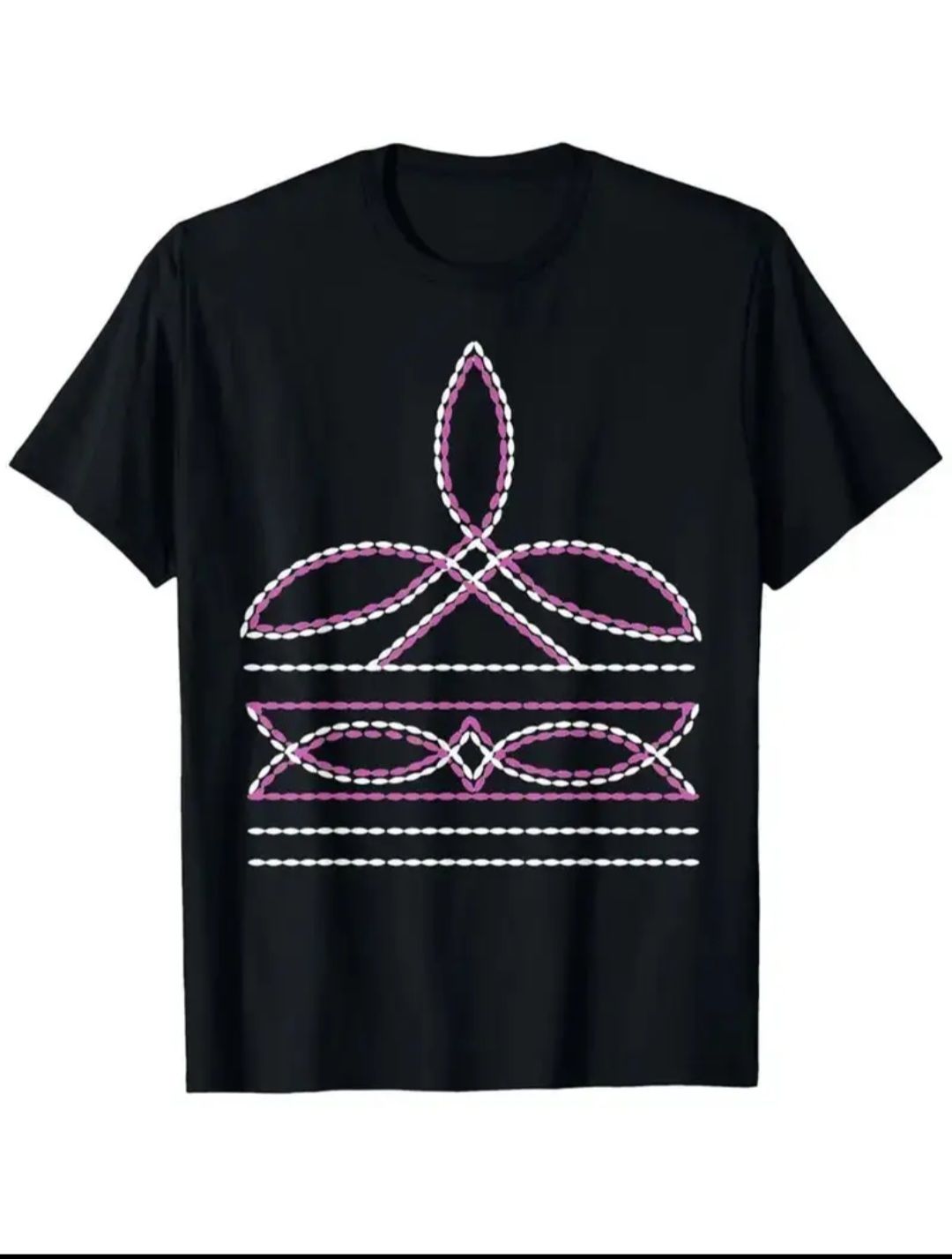 Boot Stitch Design T shirt Boot Stitch Design T shirt, Colour: Pink/White, Size: S